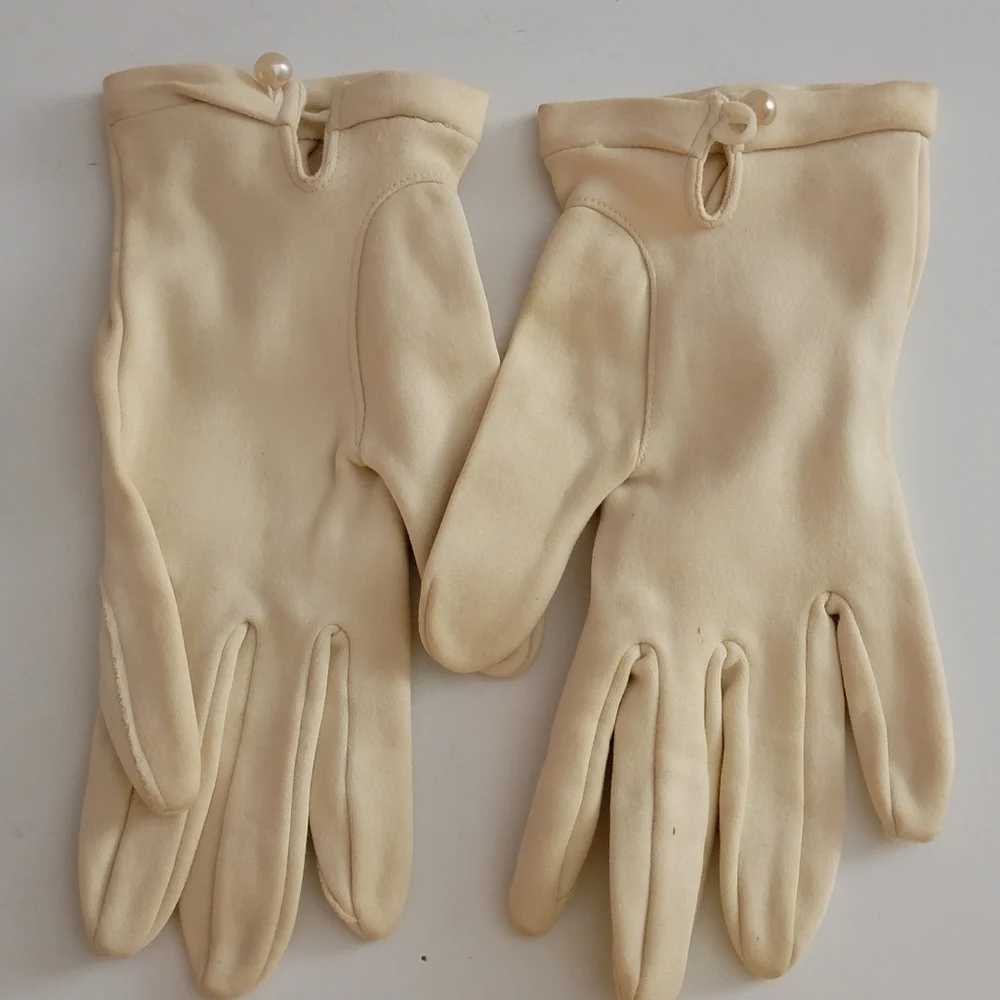 Alexander's West Germany Cotton Gloves Size 7 Vintage Classic Mid Century Retro
